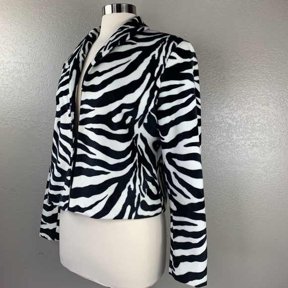 Focus 2000 by Charles Glueck Crop Zebra Jacket Size 10 - Picture 4 of 9